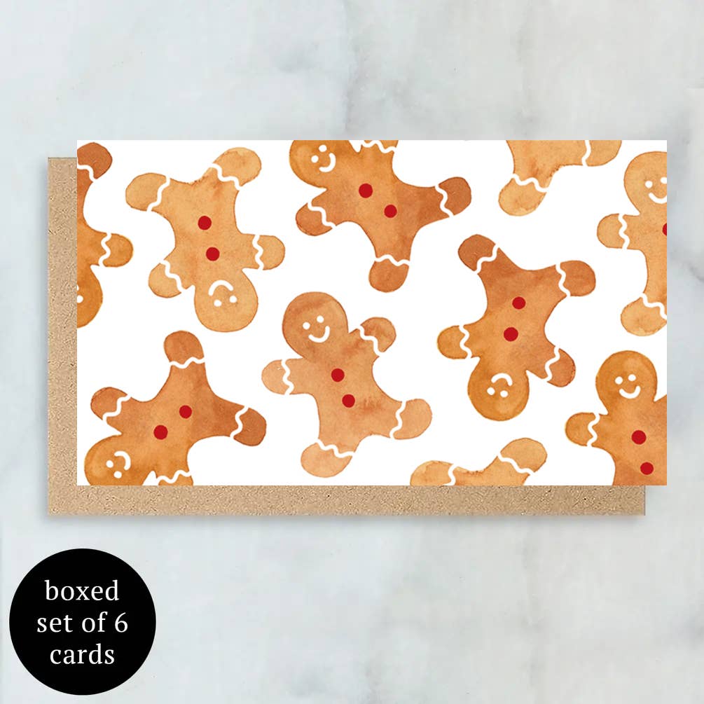 Gingerbread Cookie Mini Christmas Cards – Boxed Set of 6