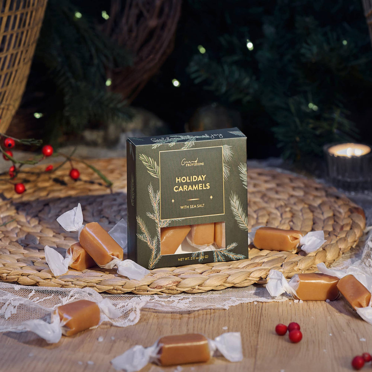 Soft, buttery caramels with sea salt, perfect for Christmas gifting.