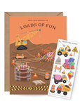 Sticker Scene Card - Construction  Birthday