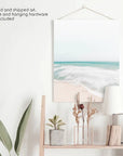 Neutral Summer Photo. Blue Ocean Waves, Sandy Beach