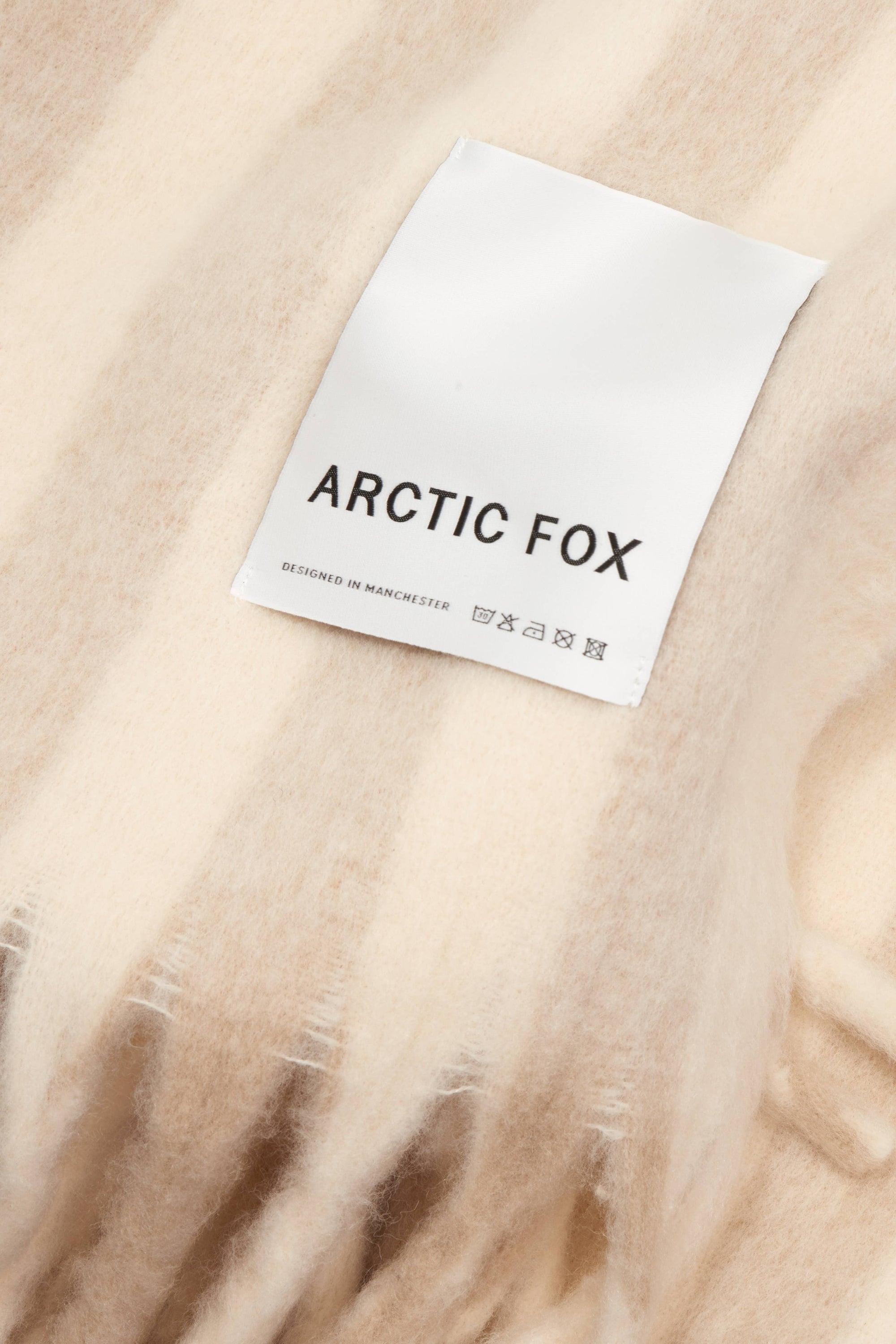 The Wool Stripe Throw - Taupe/White