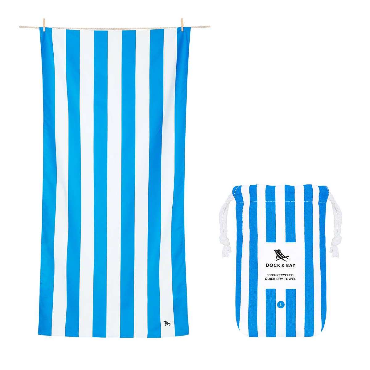 Dock &amp; Bay Quick Dry Towels - Cabana - Bondi Blue