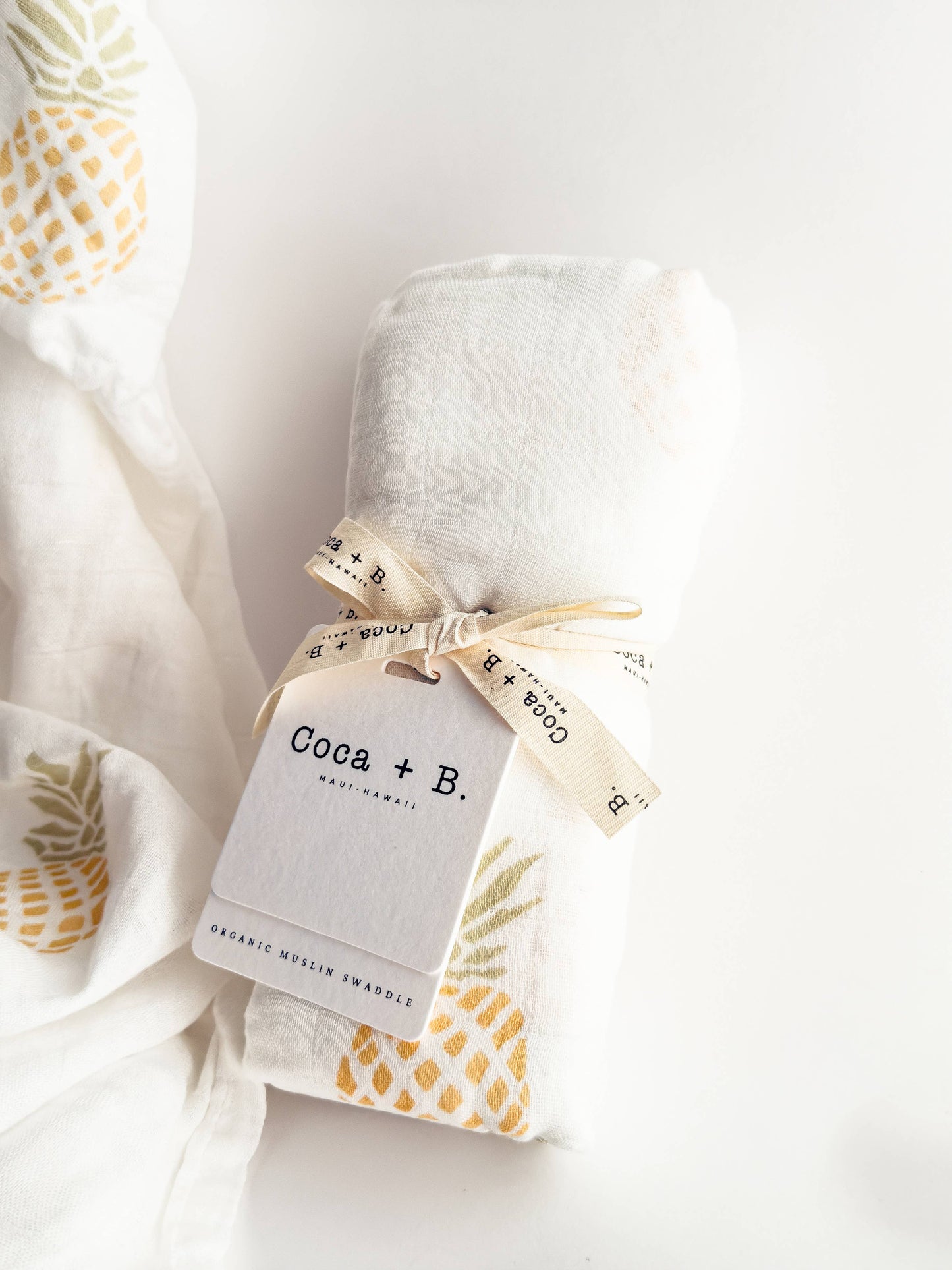Pineapple Organic Baby Swaddle | Tropical Nursery Decor