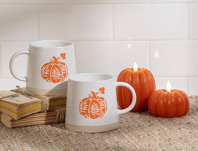 Wide Base Mug with Pumpkin