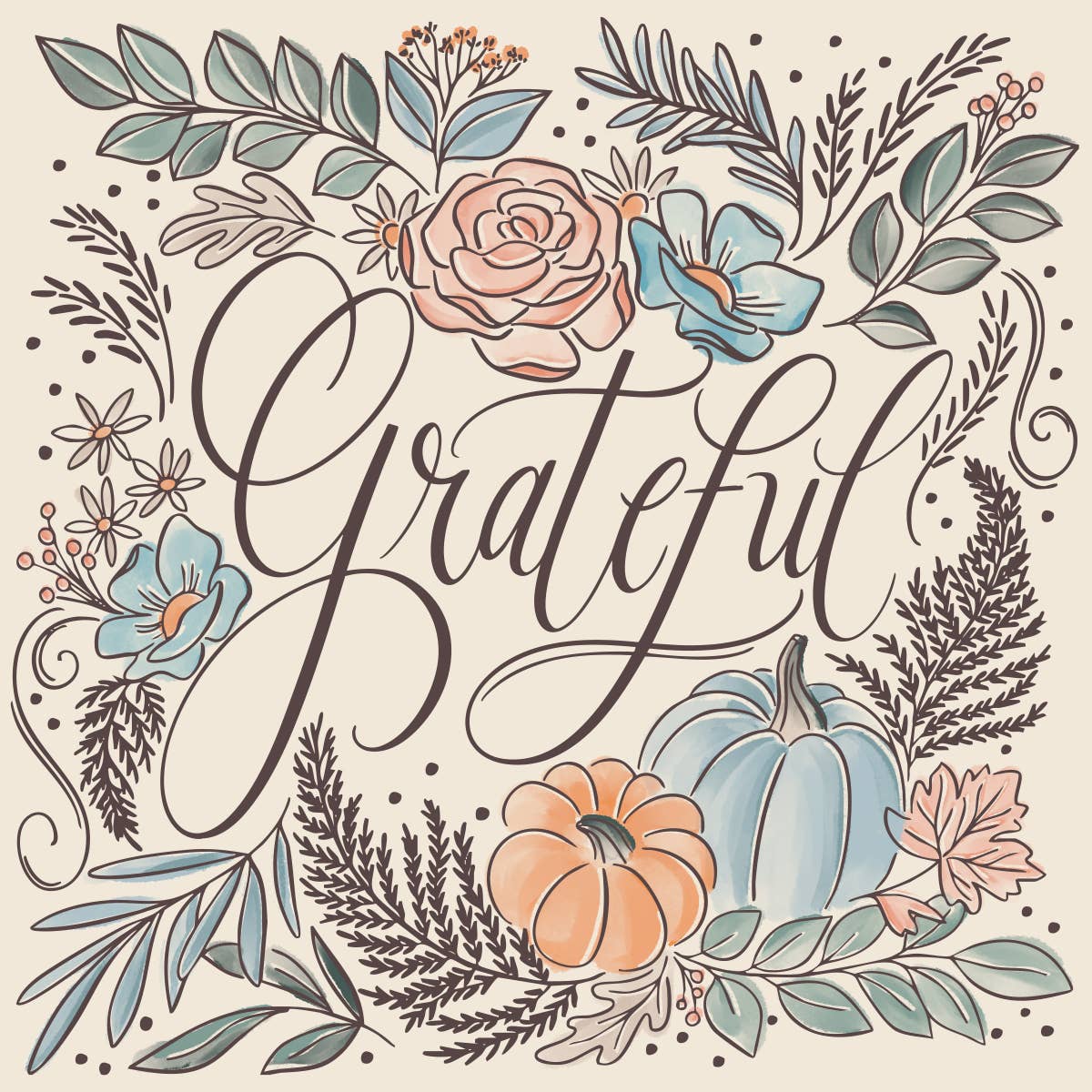 Fall Cocktail Napkins | Grateful
