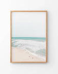 Neutral Summer Photo. Blue Ocean Waves, Sandy Beach
