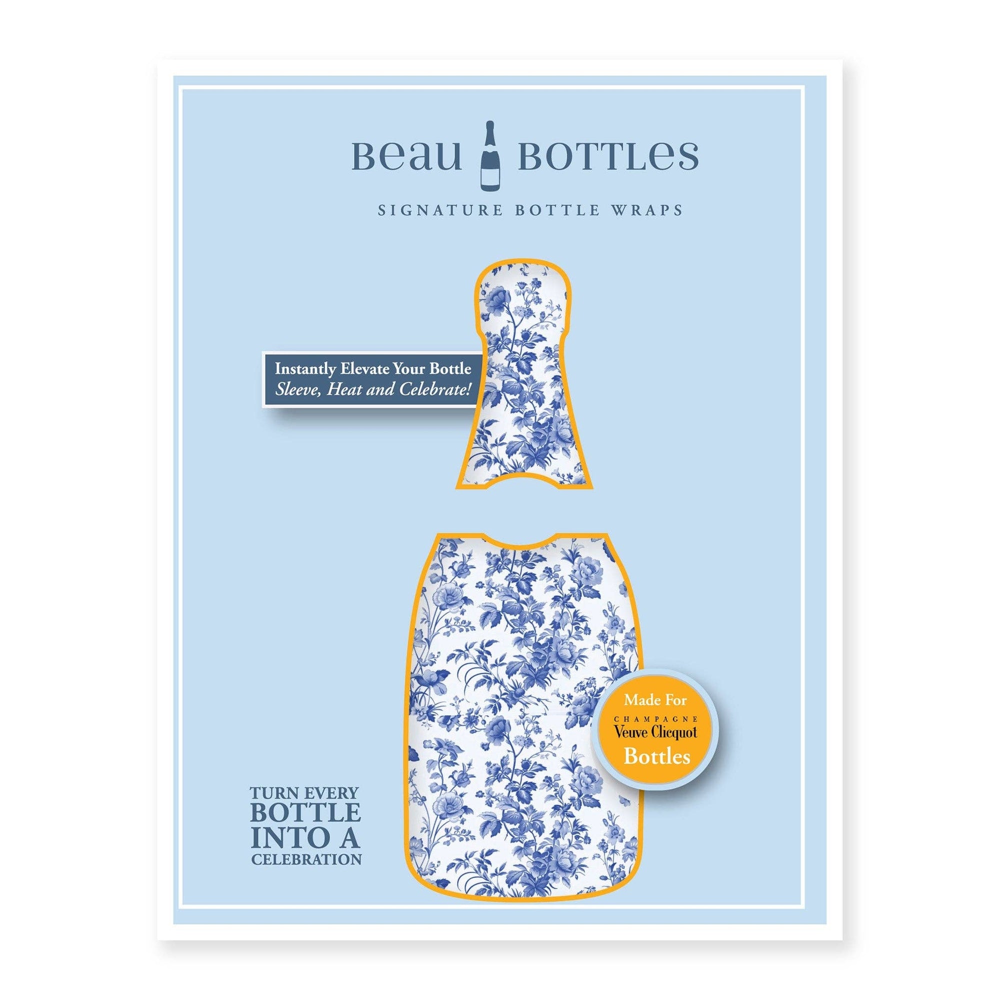 Beau Bottles Grandmillenial Blue Floral - Champagne Collection
