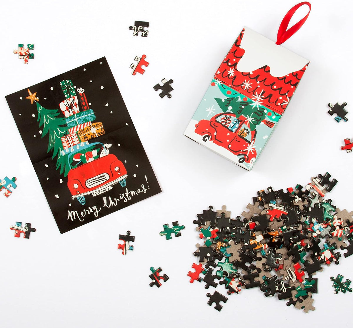Puzzle Ornament Christmas Car