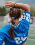 "Game Day" Blue/White Hair Tie Bracelet