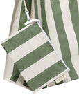 Carryall Beach Bag - The Vacay Olive Stripe