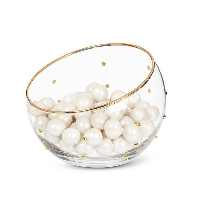 Medium Angled Bowl with Dots