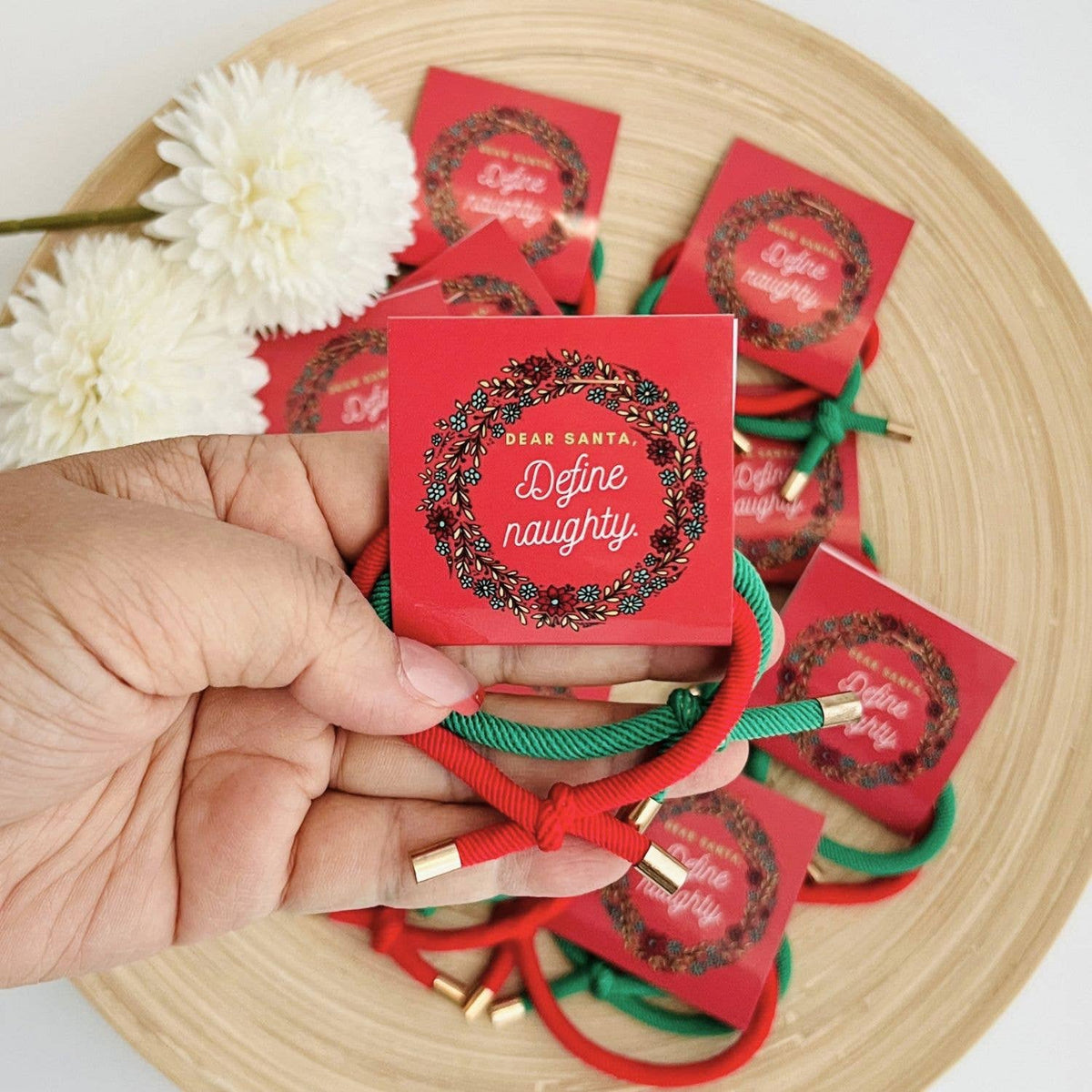 Holiday Thank You Gift Christmas Hair Ties | Define Naughty