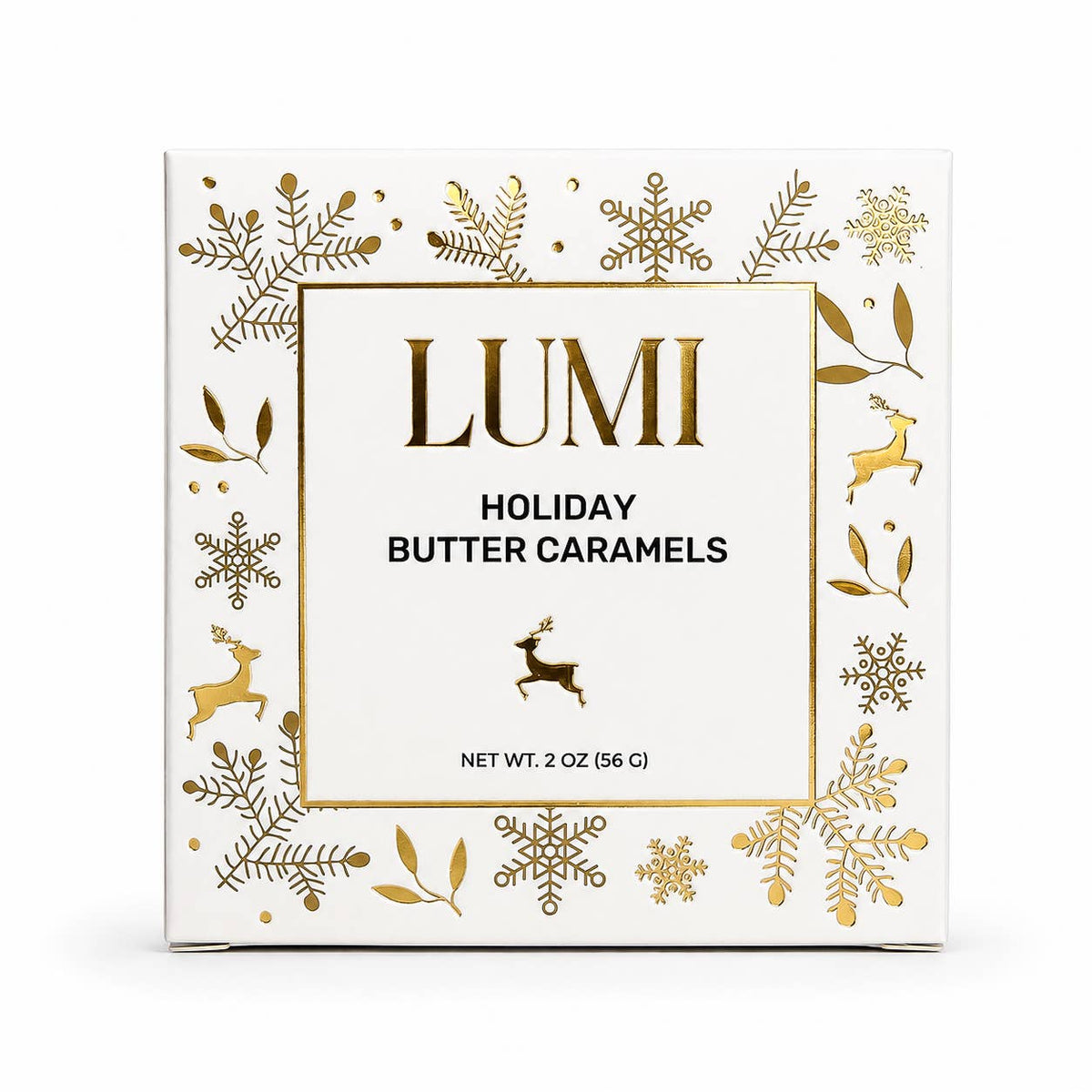 Holiday Butter Caramels – White Box, 2 oz