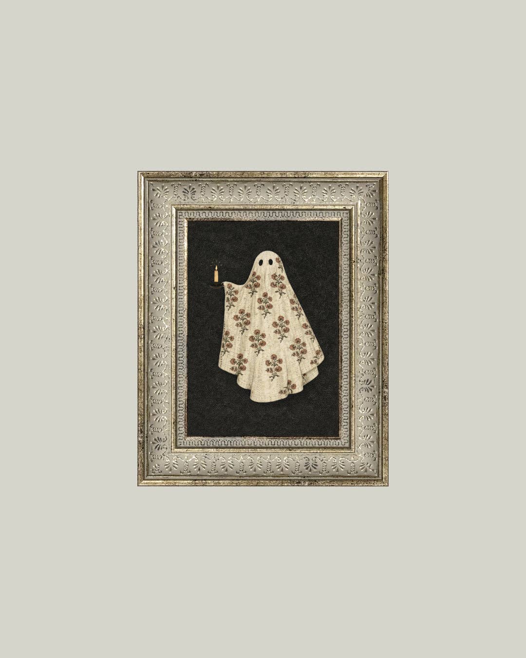 Quilted Ghost Framed Halloween Art