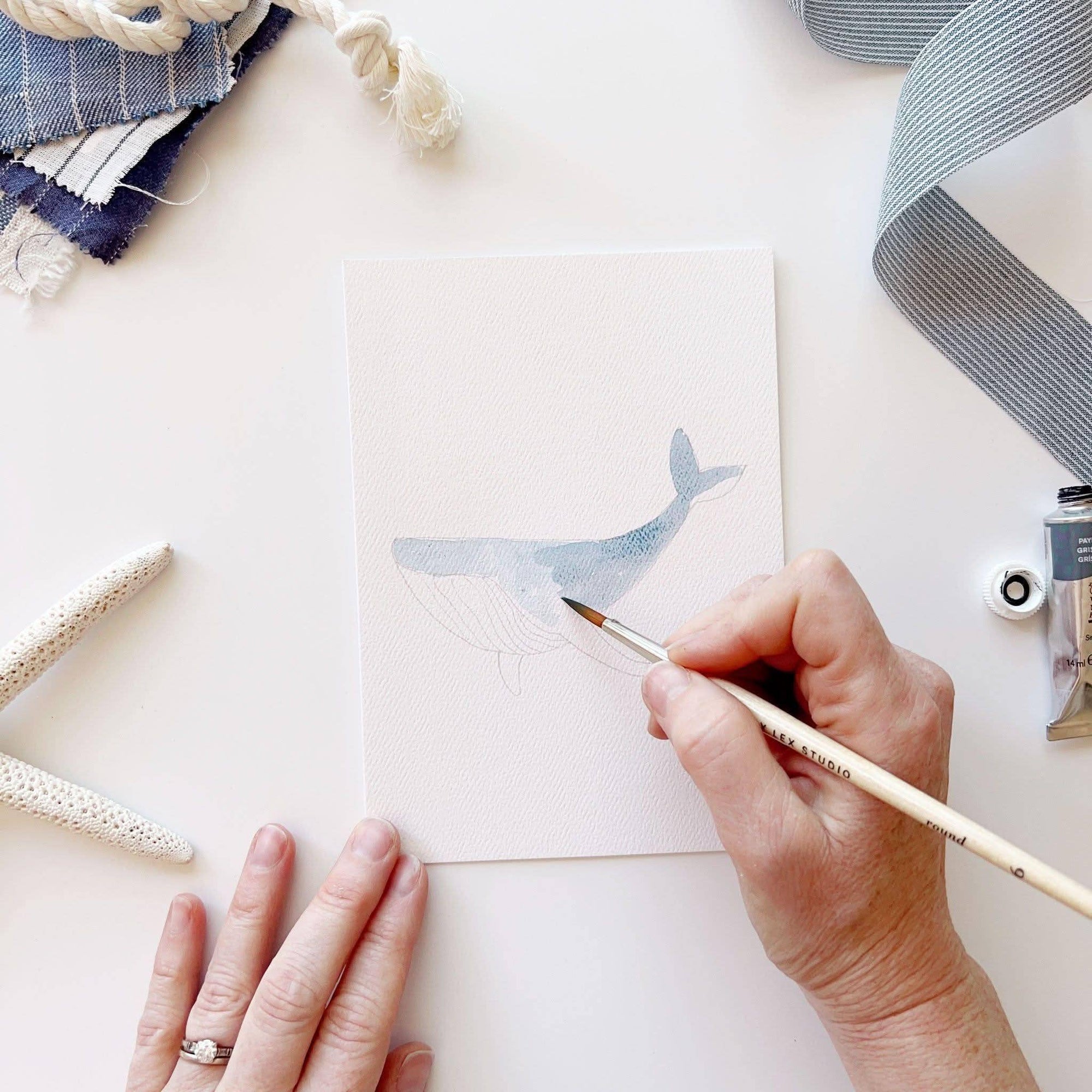 Seaside paintable watercolor notecard set