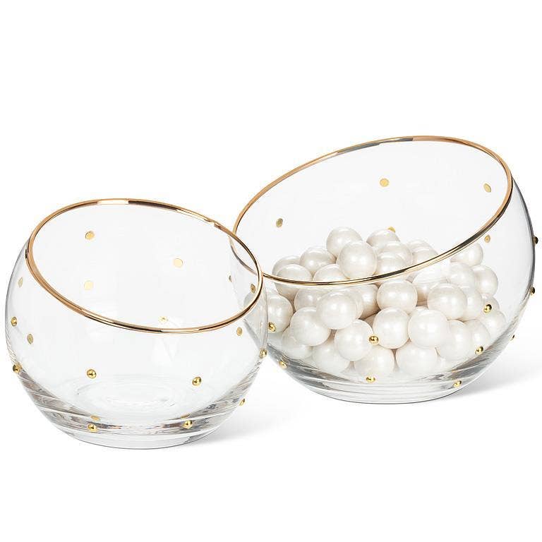 Medium Angled Bowl with Dots