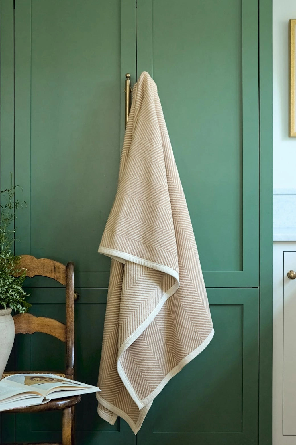 Harborview Herringbone Light Grey Blanket