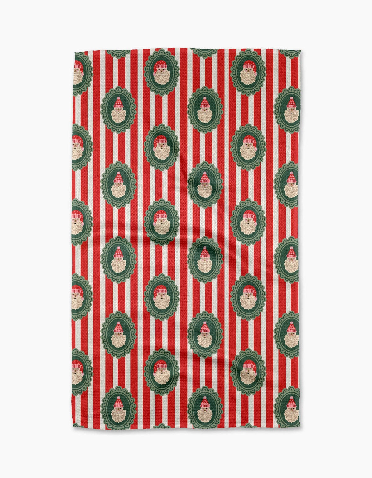Striped Santa Tea Geometry Towel