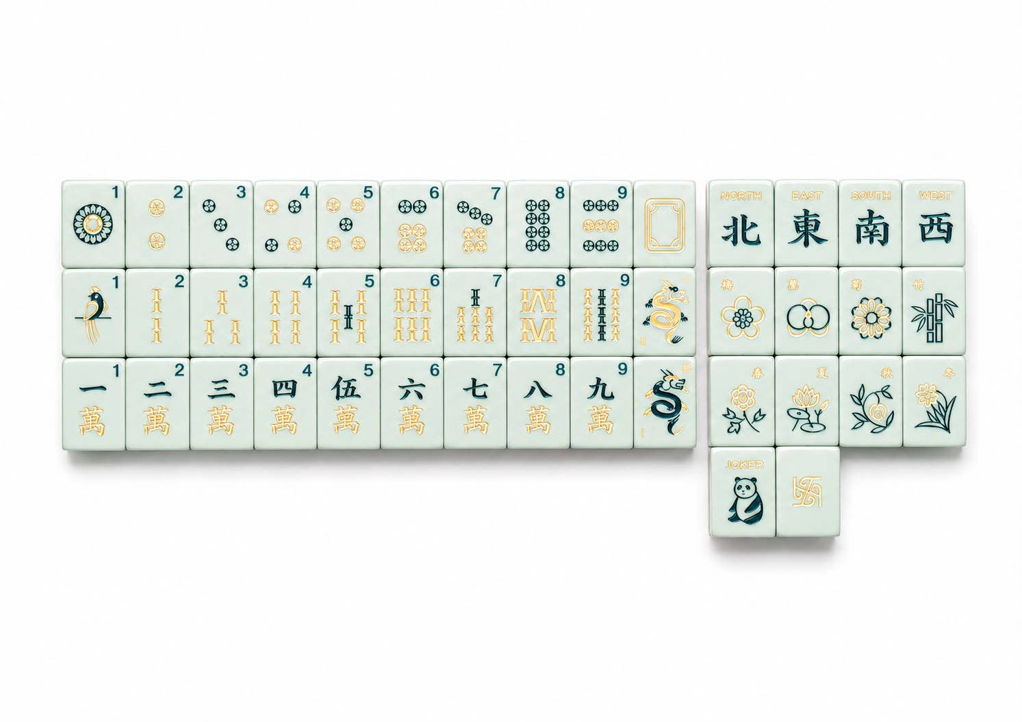 Tradewind Mahjong Tiles – Mint &amp; Sea | Premium 160-Piece Mahjong Set: PRE-ORDER ONLY