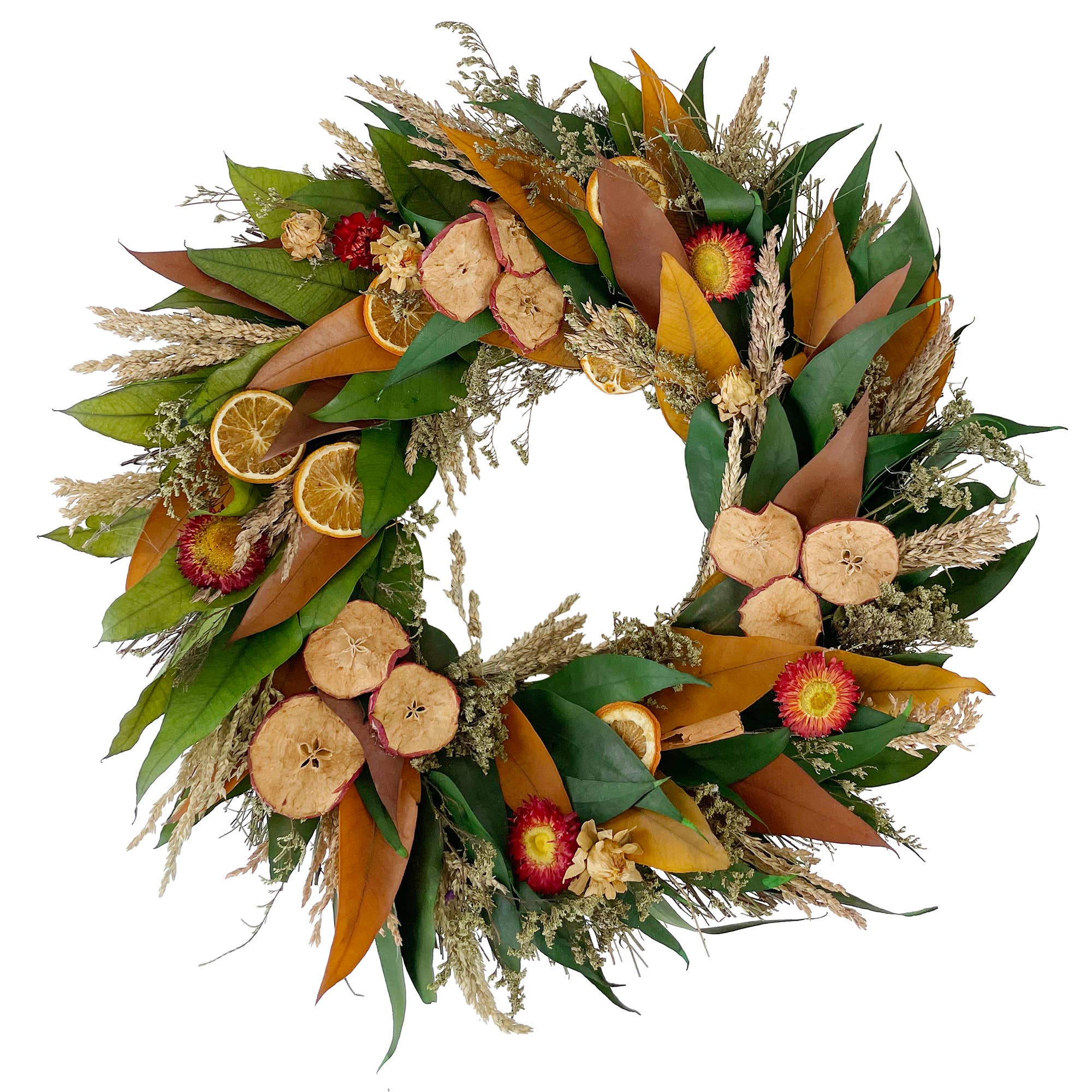 Harvest Fruit &amp; Eucalyptus Natural Dried Wreath – 18"
