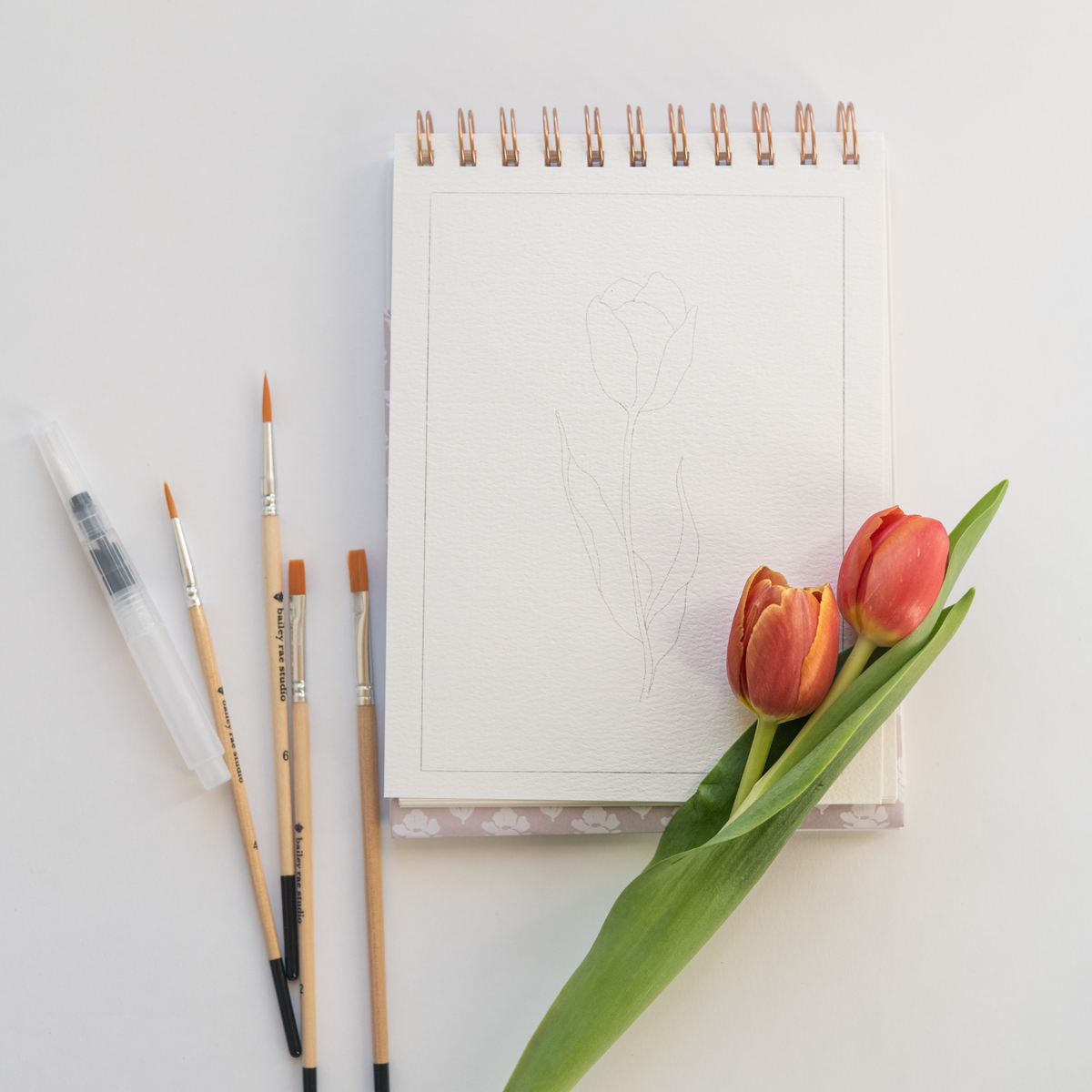 Flowers watercolor workbook