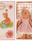Levlovs Bear Plush Doll in Keepsake Air Mail Box | Linen Soft Toy & Gift for Children