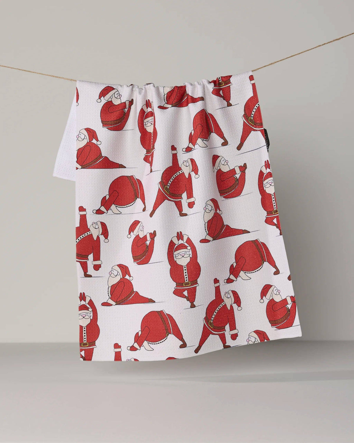 Stretchy Santy - Geometry Kitchen Tea Towel - Holiday 2026