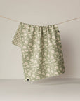 Sage Blossom Luxe Kitchen Geometry Towel