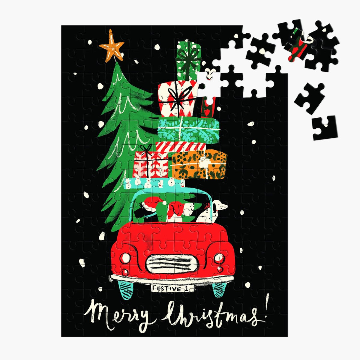 Puzzle Ornament Christmas Car