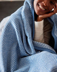 Harborview Herringbone Cornflower Blanket