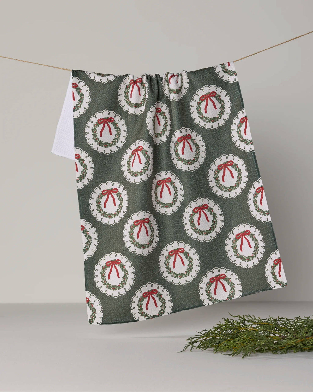 Merry Wreaths - Geometry Kitchen Tea Towel - Holiday 2026