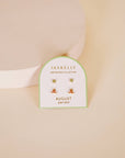 Birthstone Stud Gold Earrings Set - August