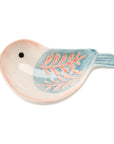 Hand-Painted Stoneware Bird Shaped Dish