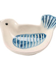 Hand-Painted Stoneware Bird Shaped Dish