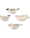 Hand-Painted Stoneware Bird Shaped Dish