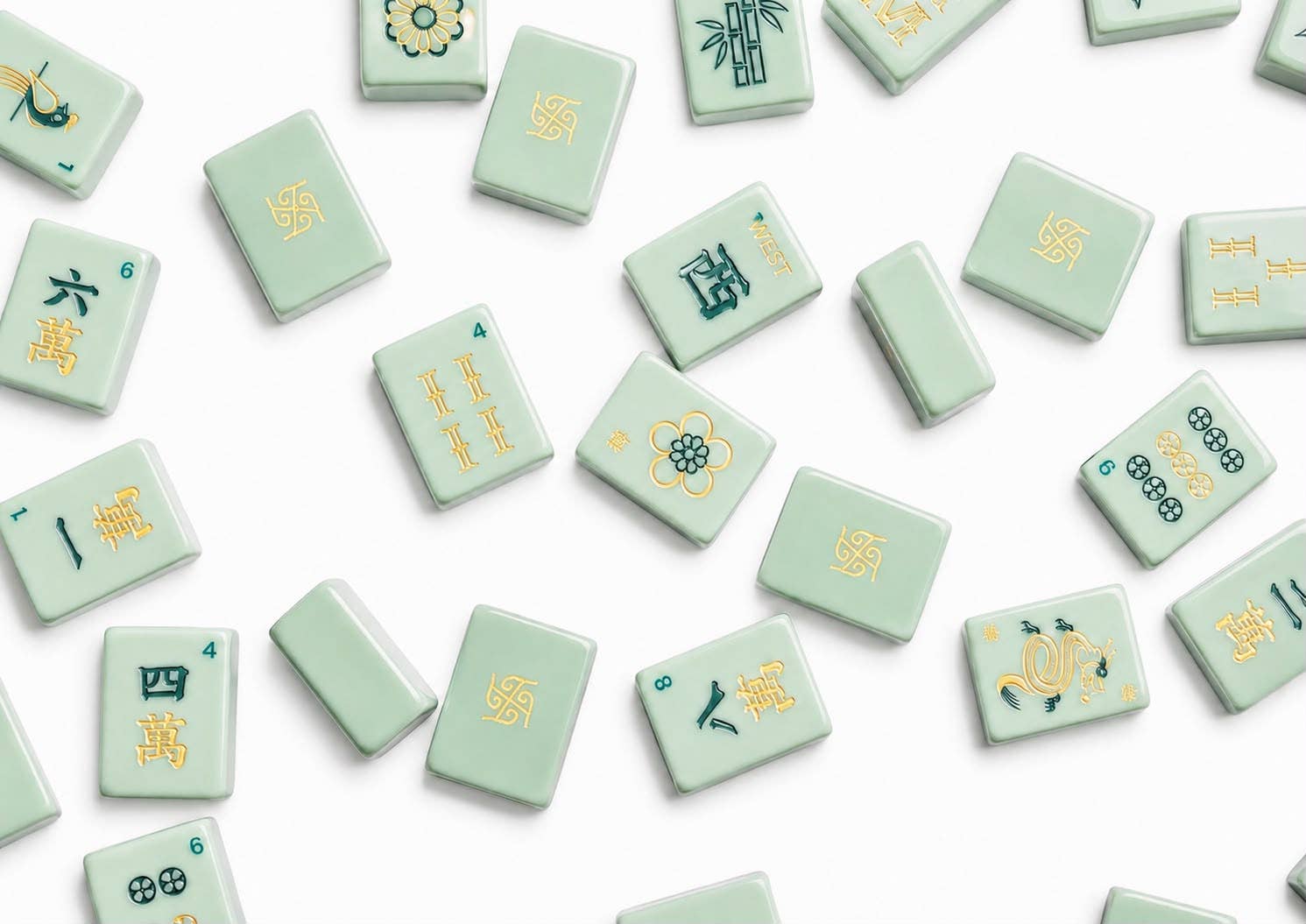 Tradewind Mahjong Tiles – Mint &amp; Sea | Premium 160-Piece Mahjong Set: PRE-ORDER ONLY