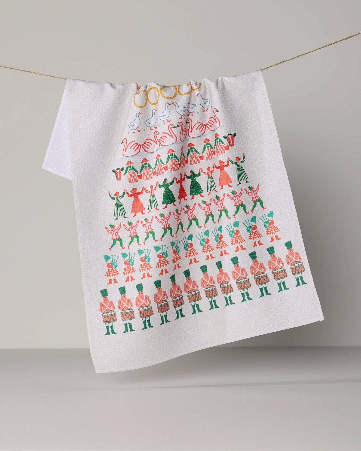 Counting Christmas Geometry Tea Towel -