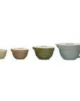 Stoneware Batter Bowl Measuring Cups, 4 Colors, Set of 4