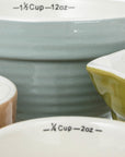 Stoneware Batter Bowl Measuring Cups, 4 Colors, Set of 4