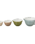 Stoneware Batter Bowl Measuring Cups, 4 Colors, Set of 4