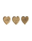 Decorative Hammered Brass Heart Shaped Dish w/ Laser Etched Saying, 3 Styles