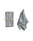 Cotton & Linen Napkins w/ Block Print Pattern, Set of 4