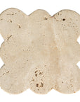 Travertine Coasters w/ Scalloped Edge, Set of 4 (Each One Will Vary)