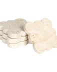 Travertine Coasters w/ Scalloped Edge, Set of 4 (Each One Will Vary)