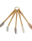 Silicone & Beech Wood Mini Kitchen Utensils Neutrals, Set of 5