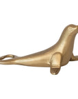Cast Aluminum Seal Shaped Bottle Opener, Antique Gold Finish