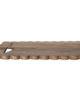 Mango Wood Scalloped Serving & Cheese Board Set with Stainless Knife – 2 Pieces