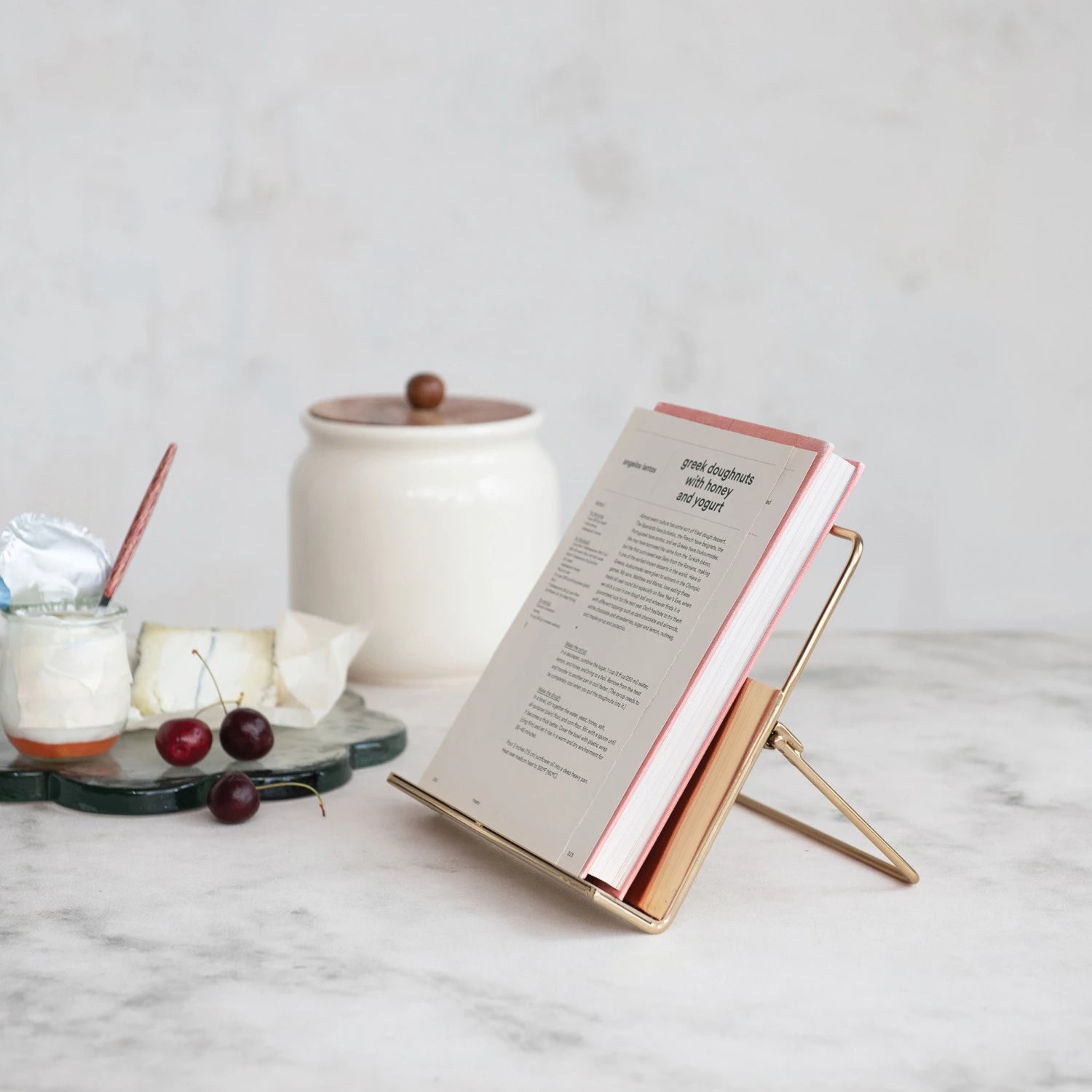 Metal Standing &amp; Foldable Book Holder – Gold Finish