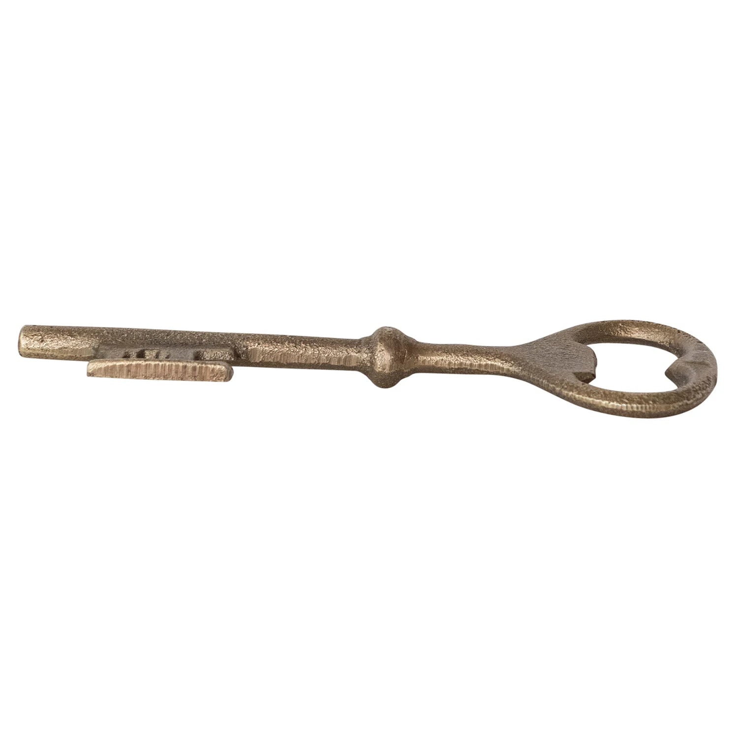 Cast Iron Key Shaped Bottle Opener, Antique Brass Finish