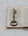 Cast Iron Key Shaped Bottle Opener, Antique Brass Finish
